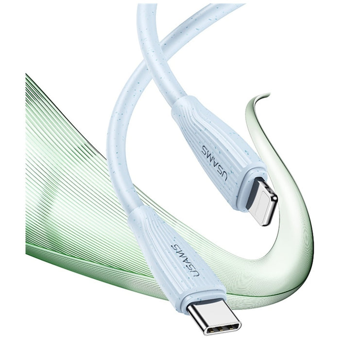 Кабел USAMS Green Series 30W Lightning 1м, розов