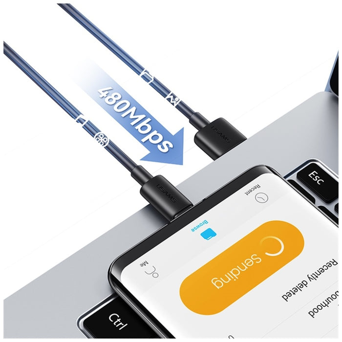 Кабел USAMS YD Series 18W 3A USB-C 1m, бял