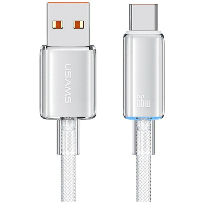 Кабел USAMS Cloud Series USB-C към USB-C 6A, 1,2 m, бял
