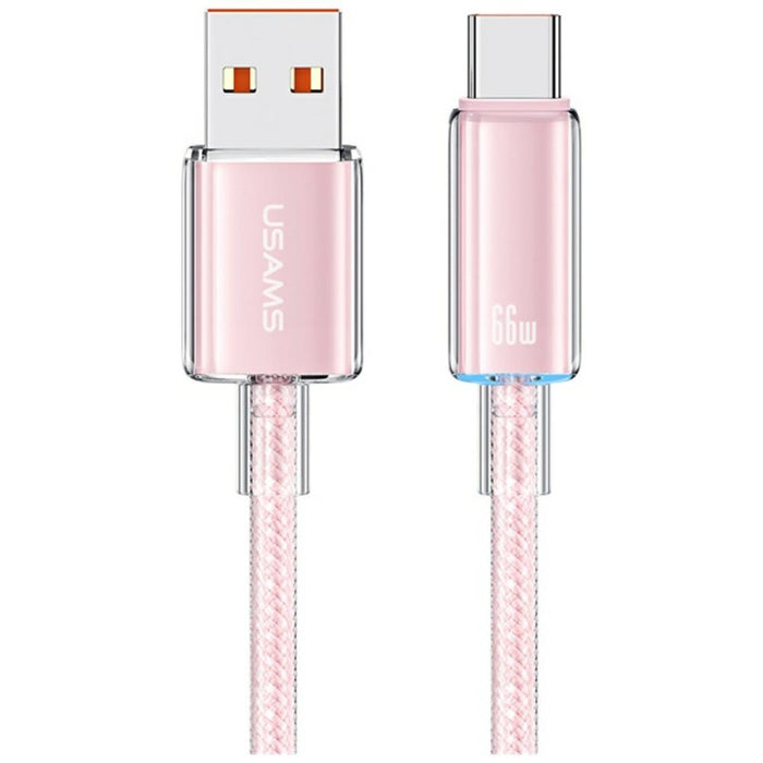 Кабел USAMS Cloud Series 6A за USB-C 1,2m, розов