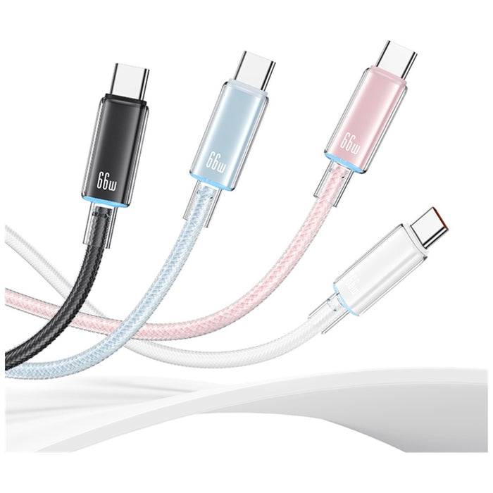 Кабел USAMS Cloud Series 6A за USB-C 1,2m, розов