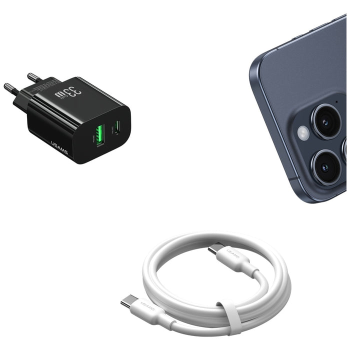 Зарядно USAMS T65 33W Fast Charging, черно