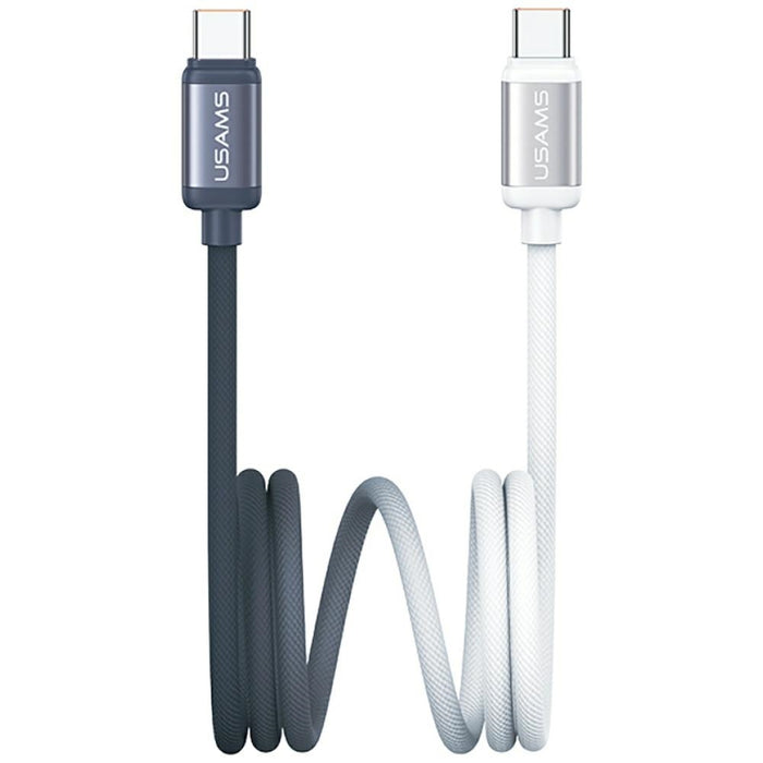 Кабел USAMS Bicolor Series PD 60W USB-C/Lightning 1.2m, черно-бял