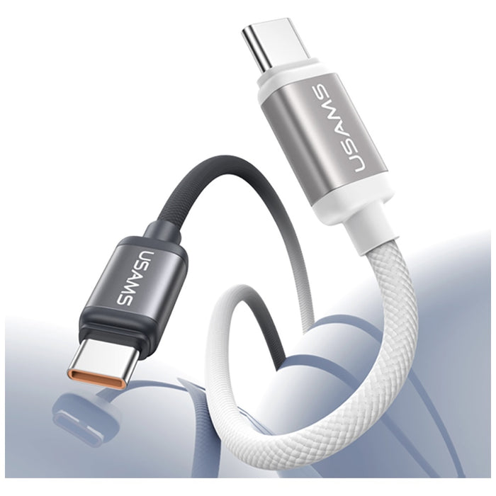 Кабел USAMS Bicolor Series PD 60W USB-C/Lightning 1.2m, черно-бял