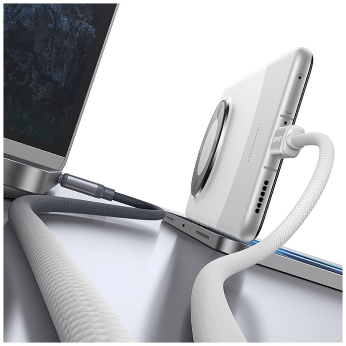 Кабел USAMS Bicolor Series PD 60W USB-C/Lightning 1.2m, черно-бял