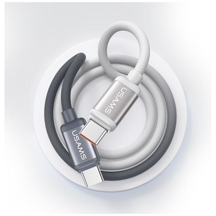 Кабел USAMS Bicolor Series PD 60W USB-C/Lightning 1.2m, черно-бял