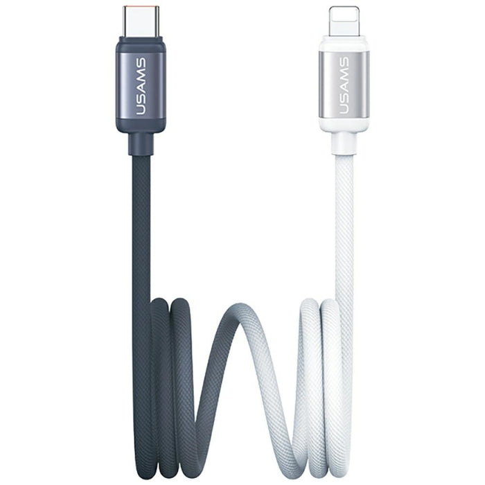 Кабел USAMS Bicolor Series SJ757 PD 30W USB-C/Lightning 1.2m, черно-бял