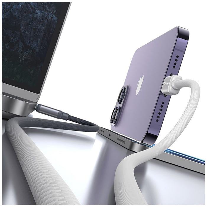 Кабел USAMS Bicolor Series SJ757 PD 30W USB-C/Lightning 1.2m, черно-бял