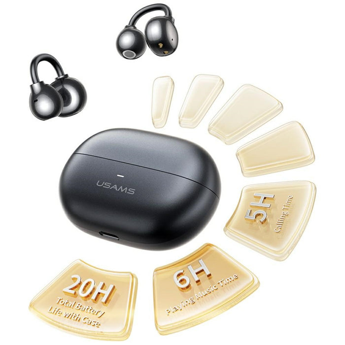Слушалки USAMS Echo R02 Clip-on безжични, сиви