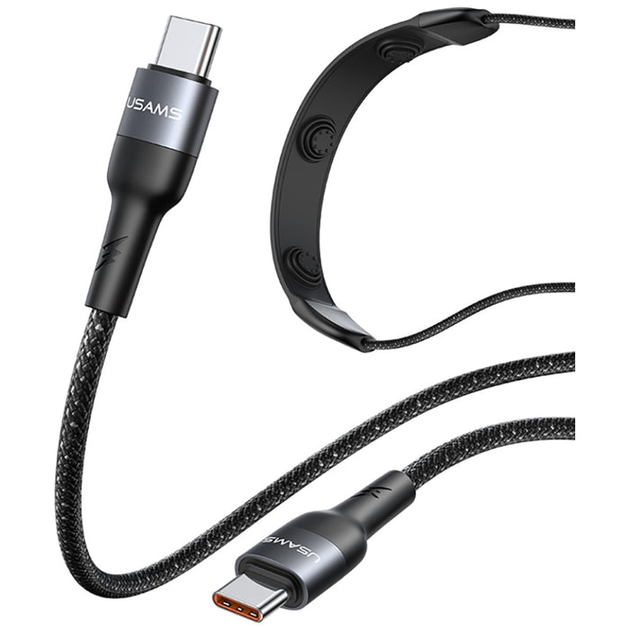 Кабел USAMS U89 Fast Charging с масажер, черен