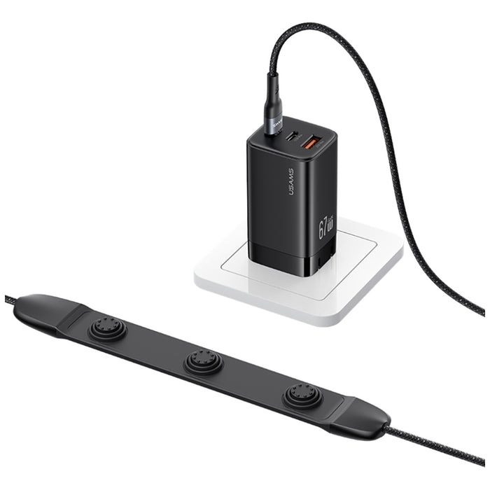 Кабел USAMS U89 Fast Charging с масажер, черен