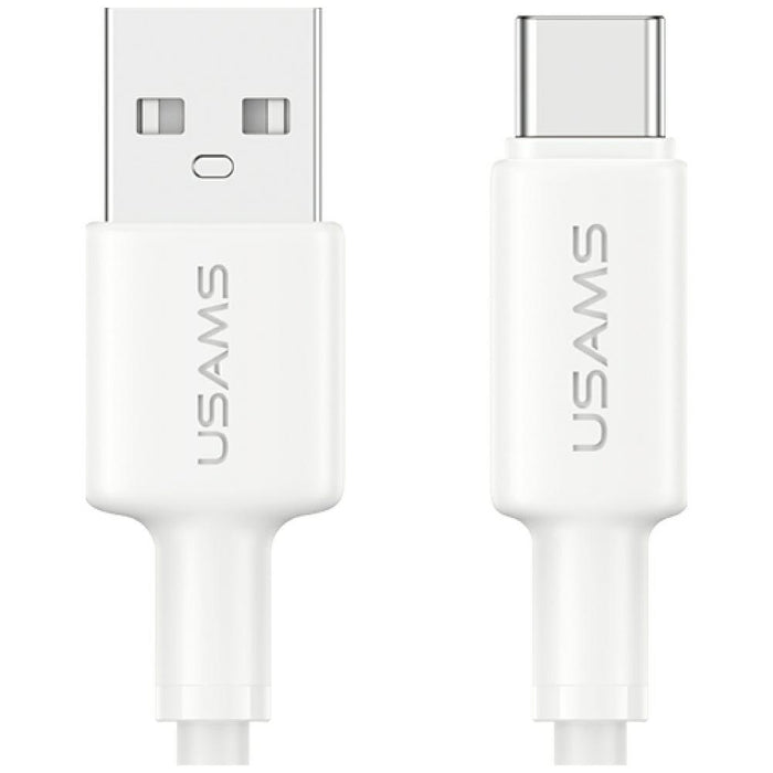 Кабел USAMS U90 3A за USB-A към USB-C, бял