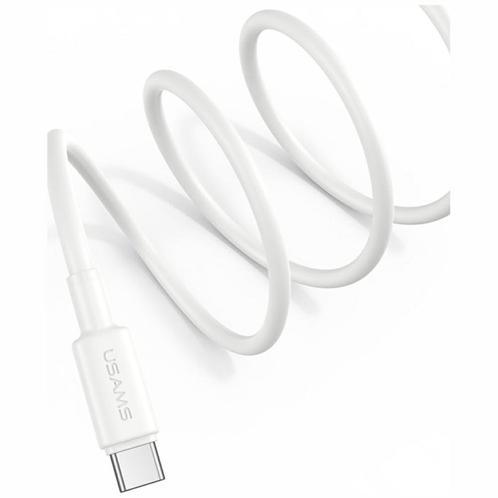 Кабел USAMS U90 3A за USB-A към USB-C, бял