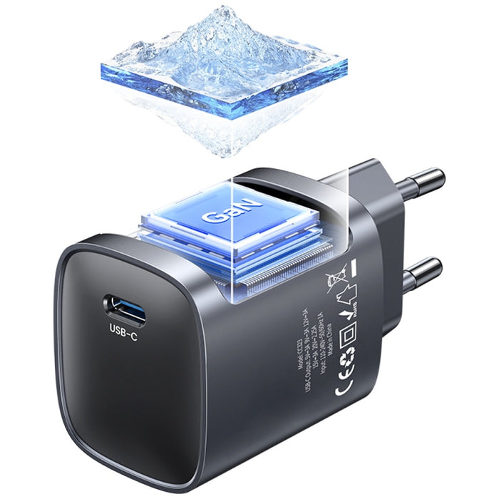 Зарядно USAMS T66 45W GaN Fast Charger, тъмносиво