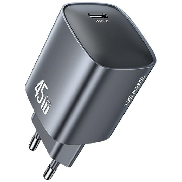 Зарядно USAMS T66 45W GaN Fast Charger, тъмносиво