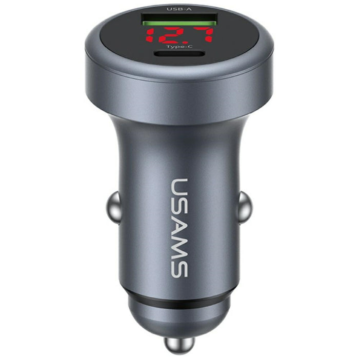 Автомобилна зарядка USAMS 45W USB-C, алуминий, антиоксидантна обработка
