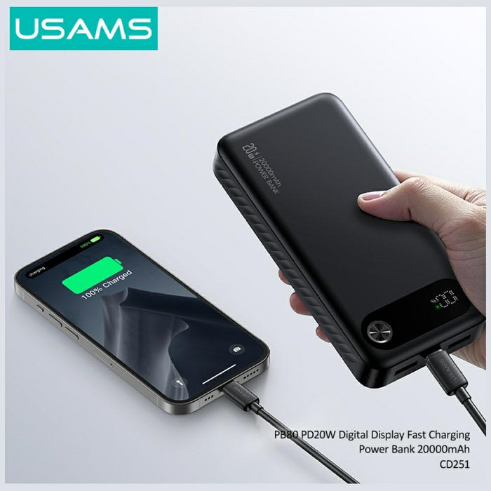 Powerbank USAMS PB80 PD20W 20000mAh, бял