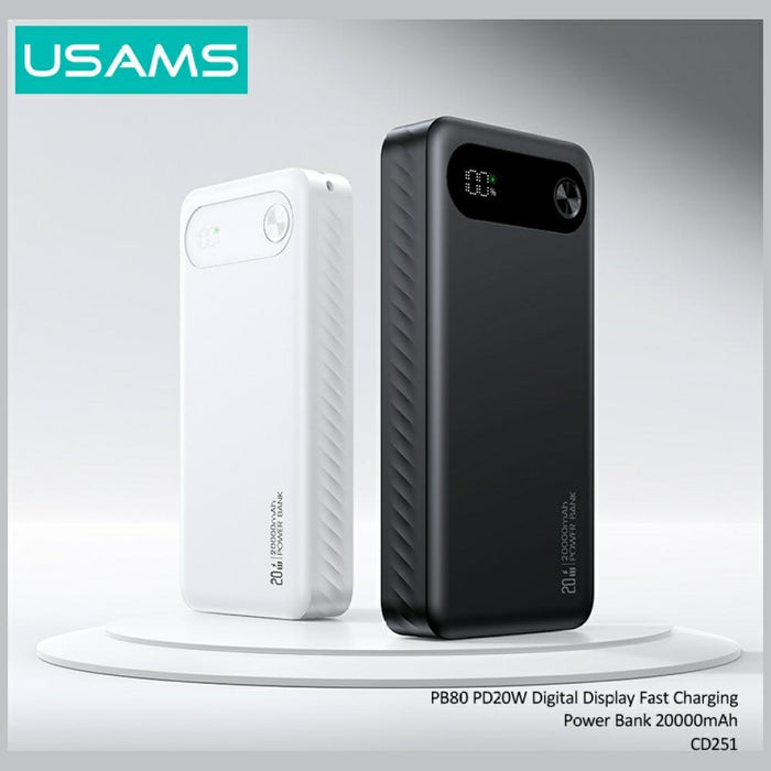 Powerbank USAMS PB80 PD20W 20000mAh, бял