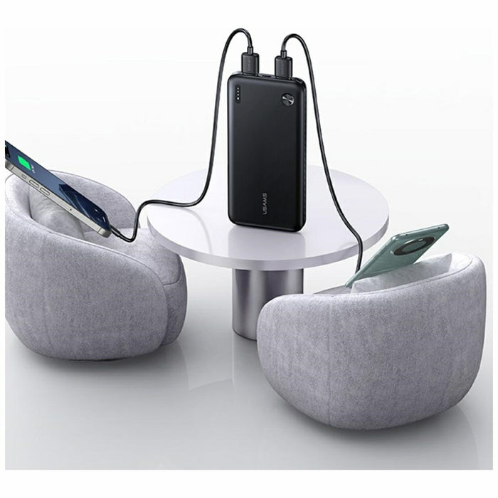Powerbank USAMS PB83 2xUSB-A 1xUSB-C 10000mAh, бял