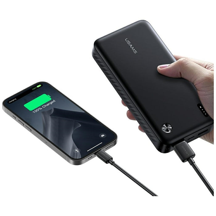 Powerbank USAMS PB83 2xUSB-A 1xUSB-C 20000mAh, черен