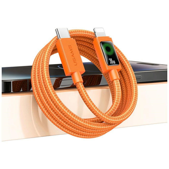 Кабел USAMS SJ774 PD 30W USB-C/Lightning 1.2m, оранжев
