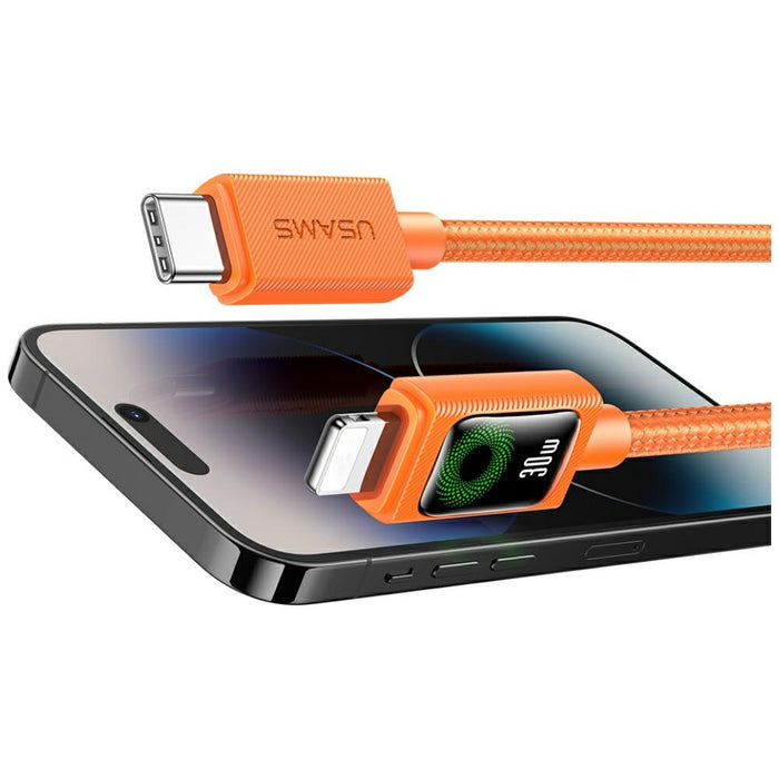 Кабел USAMS SJ774 PD 30W USB-C/Lightning 1.2m, оранжев