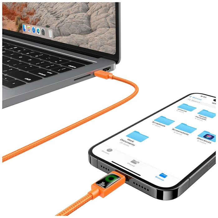 Кабел USAMS SJ774 PD 30W USB-C/Lightning 1.2m, оранжев