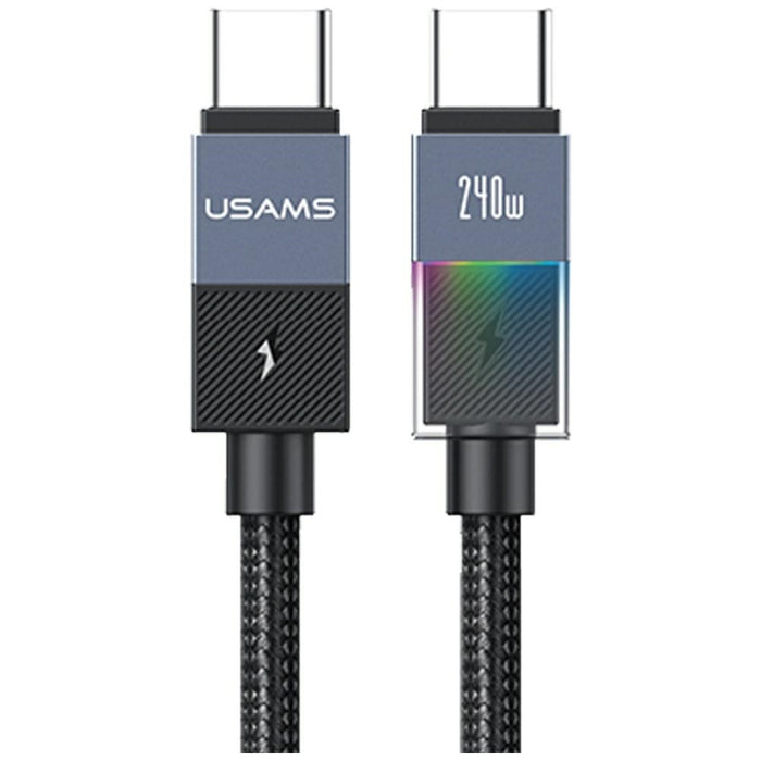 Кабел USAMS PD 240W USB-C/USB-C 1.2m, тъмносребрист