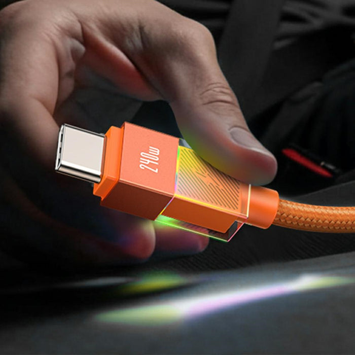 Кабел USAMS PD 240W USB-C/USB-C 1.2m, тъмносребрист
