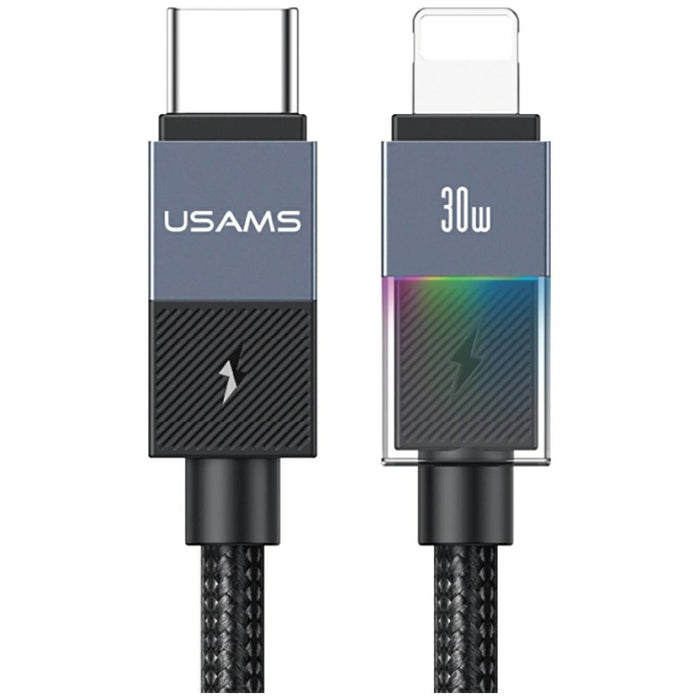 Кабел USAMS SJ776 PD 30W USB-C/Lightning 1.2m, черен