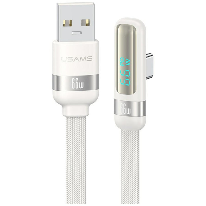 Кабел USAMS US-SJ651 66W USB-A/USB-C 1.2м, бял