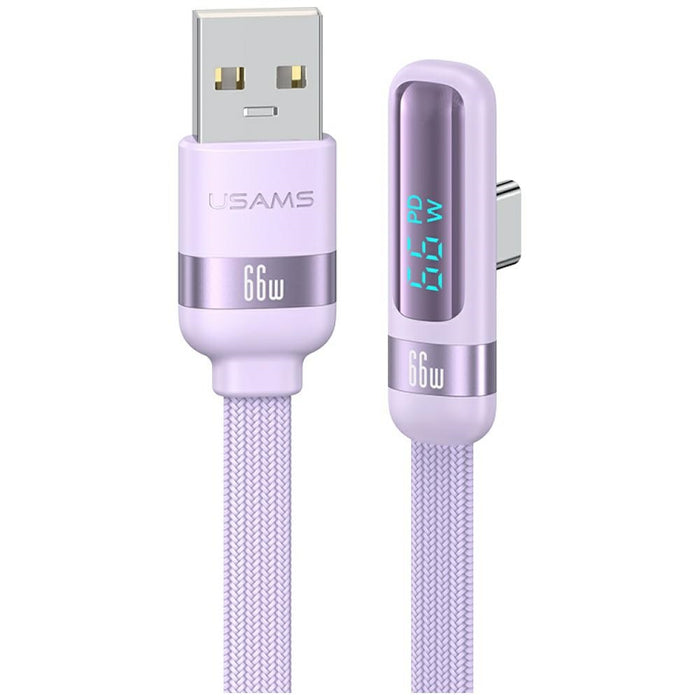 Кабел USAMS US-SJ651 66W USB-A/USB-C 1.2m, лилав