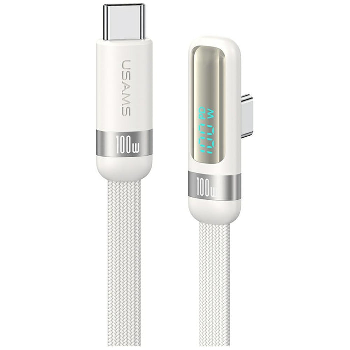 Кабел USAMS US-SJ653 PD 100W USB-C/USB-C 1.2m, бял