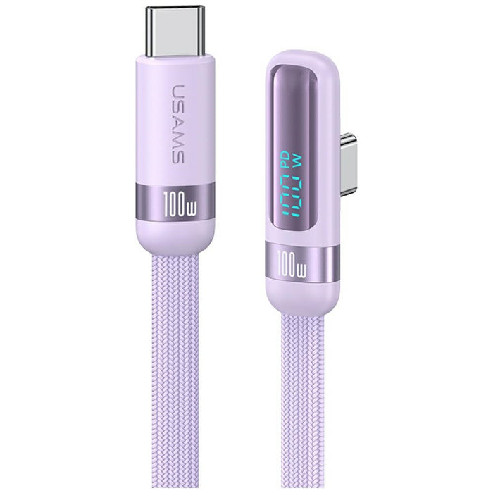Кабел USAMS US-SJ653 PD 100W USB-C/USB-C 1.2m, лилав