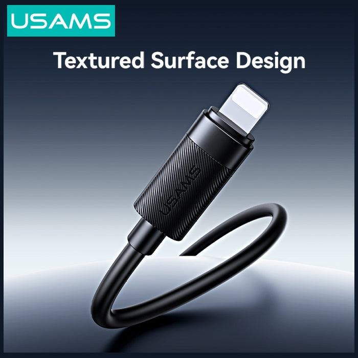 Кабел USAMS U94 12W Lightning — 1 м, черен