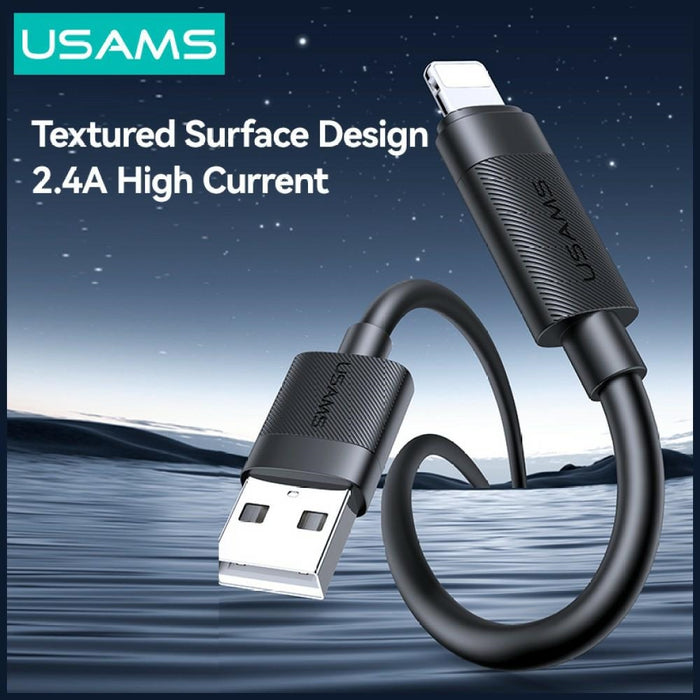 Кабел USAMS U94 12W Lightning — 1 м, черен