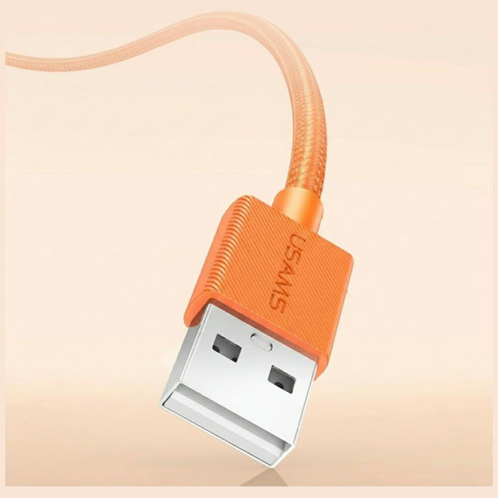 Кабел USAMS U92 18W за USB-C към USB-A, 1.2 м, оранжев