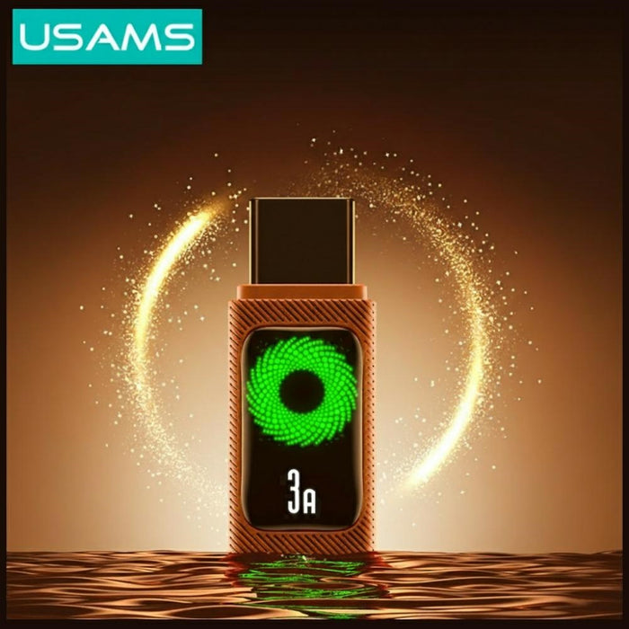 Кабел USAMS U92 18W за USB-C към USB-A, 1.2 м, оранжев
