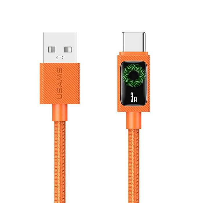 Кабел USAMS U92 18W за USB-C към USB-A, 1.2 м, оранжев