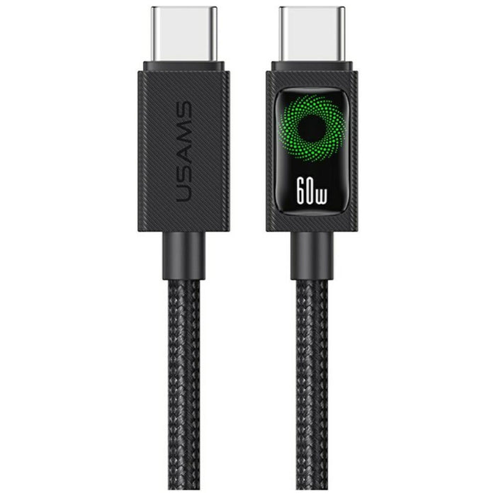 Кабел USAMS U92 60W USB-C към USB-C 1.2м, черен