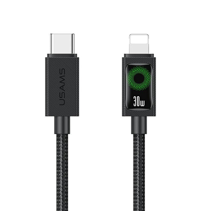 Кабел USAMS U92 30W Lightning 1.2m, черен