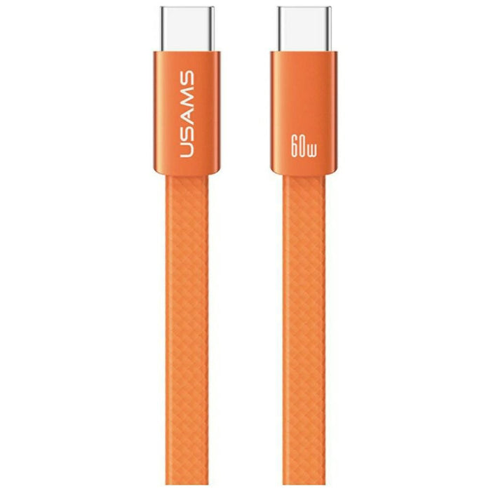 Кабел USAMS U96 60W USB-C към USB-C 1.2m, оранжев