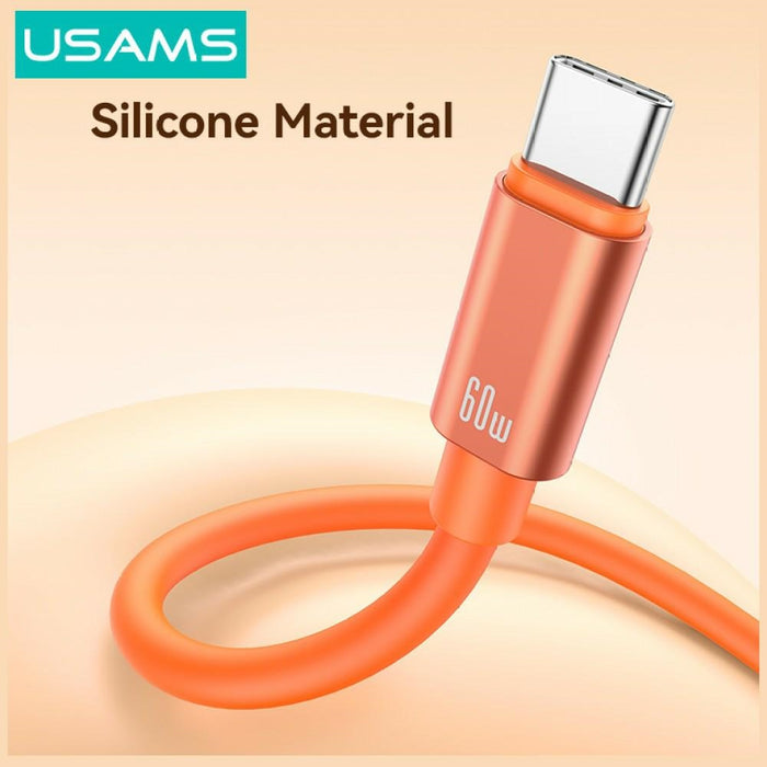 Кабел USAMS U97 60W USB-C за USB-C, с handstrap, матиран
