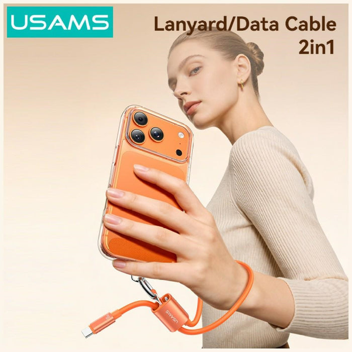 Кабел USAMS U97 60W за USB-C и USB-C, оранжев