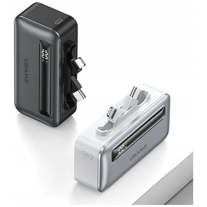 Powerbank USAMS XB-Series PD 20W със кабел, сребрист