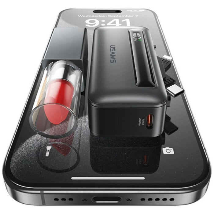 Powerbank USAMS XB-Series PD 20W със кабел, сребрист