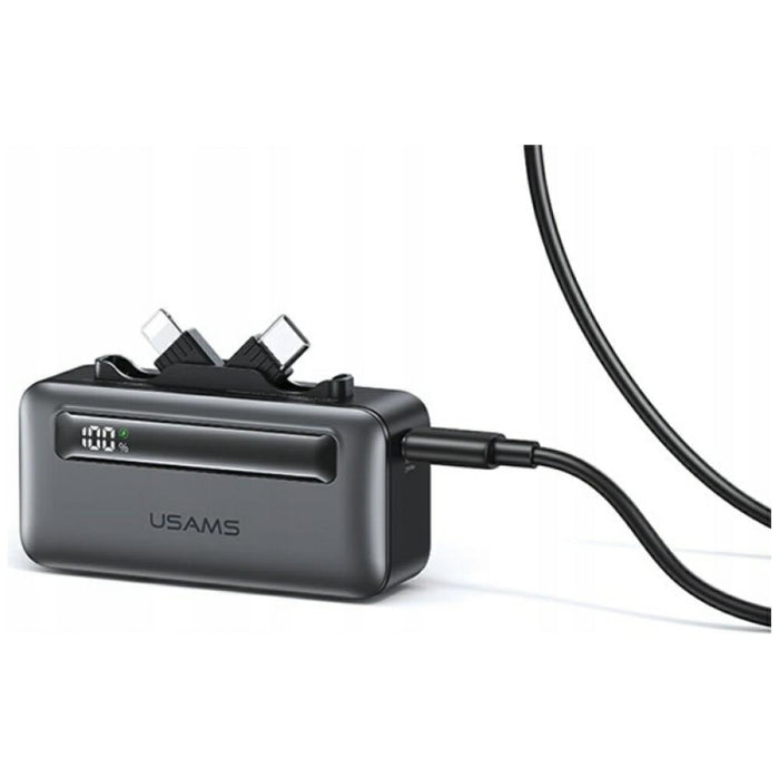 Powerbank USAMS XB-Series PD 20W със кабел, сребрист