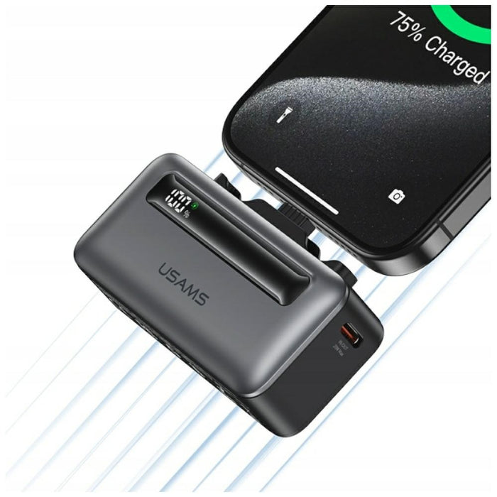 Powerbank USAMS XB-Series PD 20W със кабел, сребрист