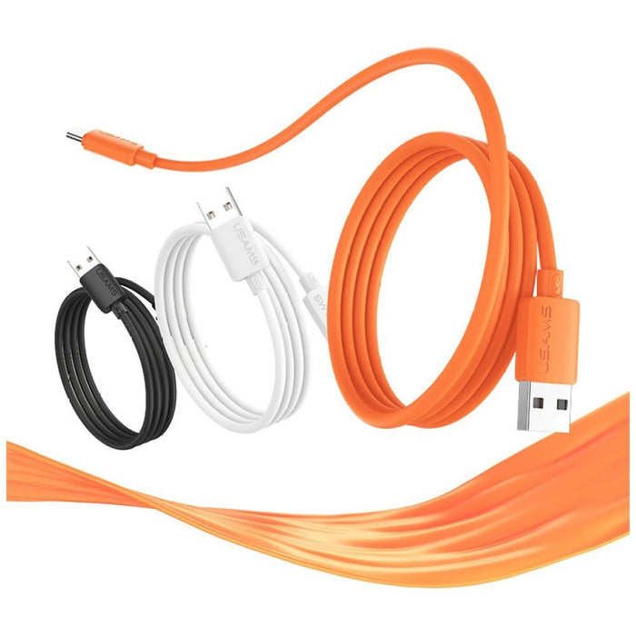 Кабел USAMS U98 3A силиконов Fast Charging USB-C, черен
