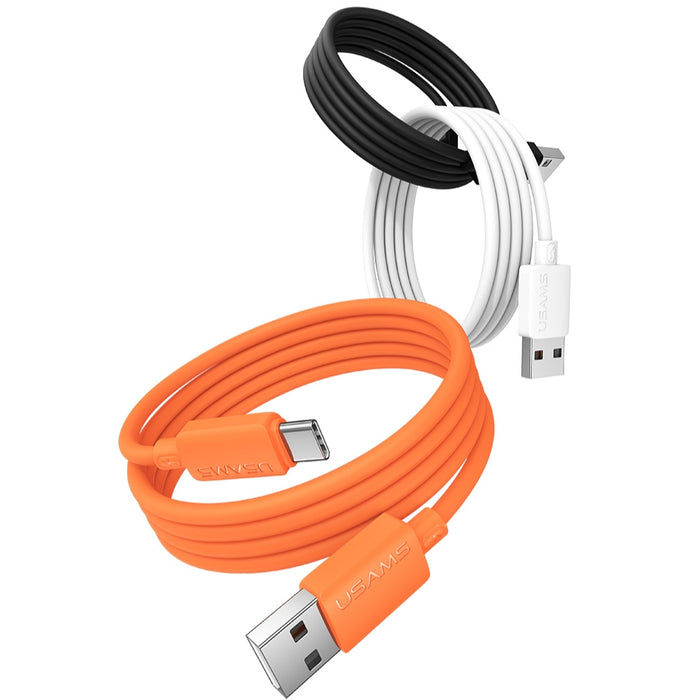 Кабел USAMS U98 3A Silicone Fast Charging, бял